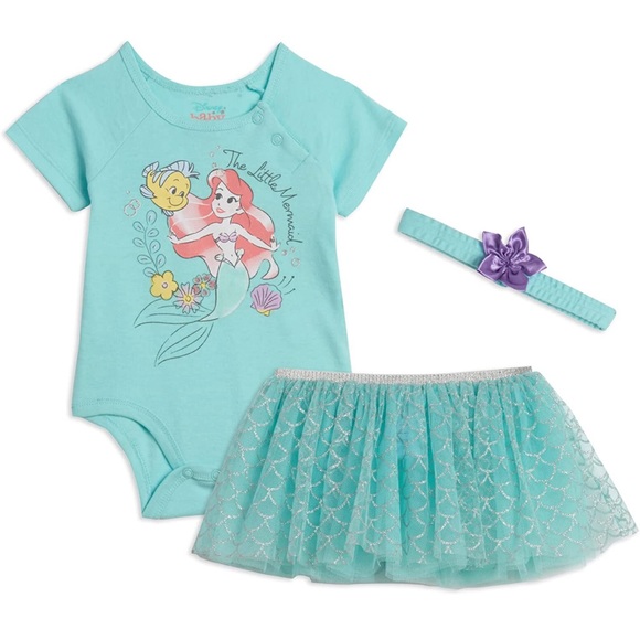 Disney Other - Disney Baby Little Mermaid Tutu set